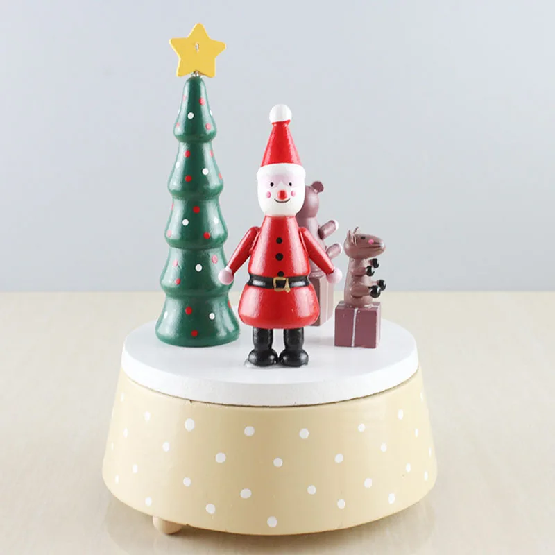 Новое поступление деревянная музыкальная шкатулка с изображением Санта Клауса