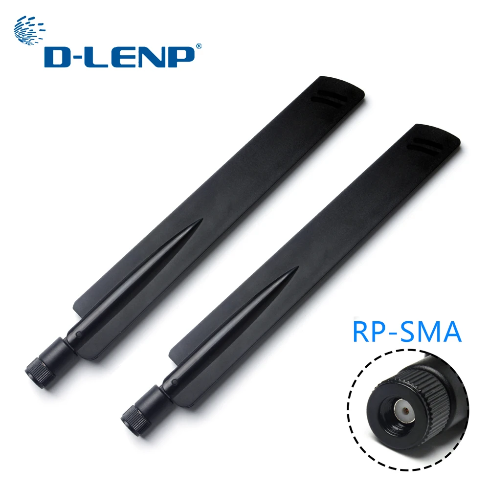 Dlenp 2.4Ghz 18 dbi Aerial 2 PCS Antennas Wireless WIFI Antenna Booster Universal Amplifier WLAN Router RP-SMA Male Connector | Мобильные