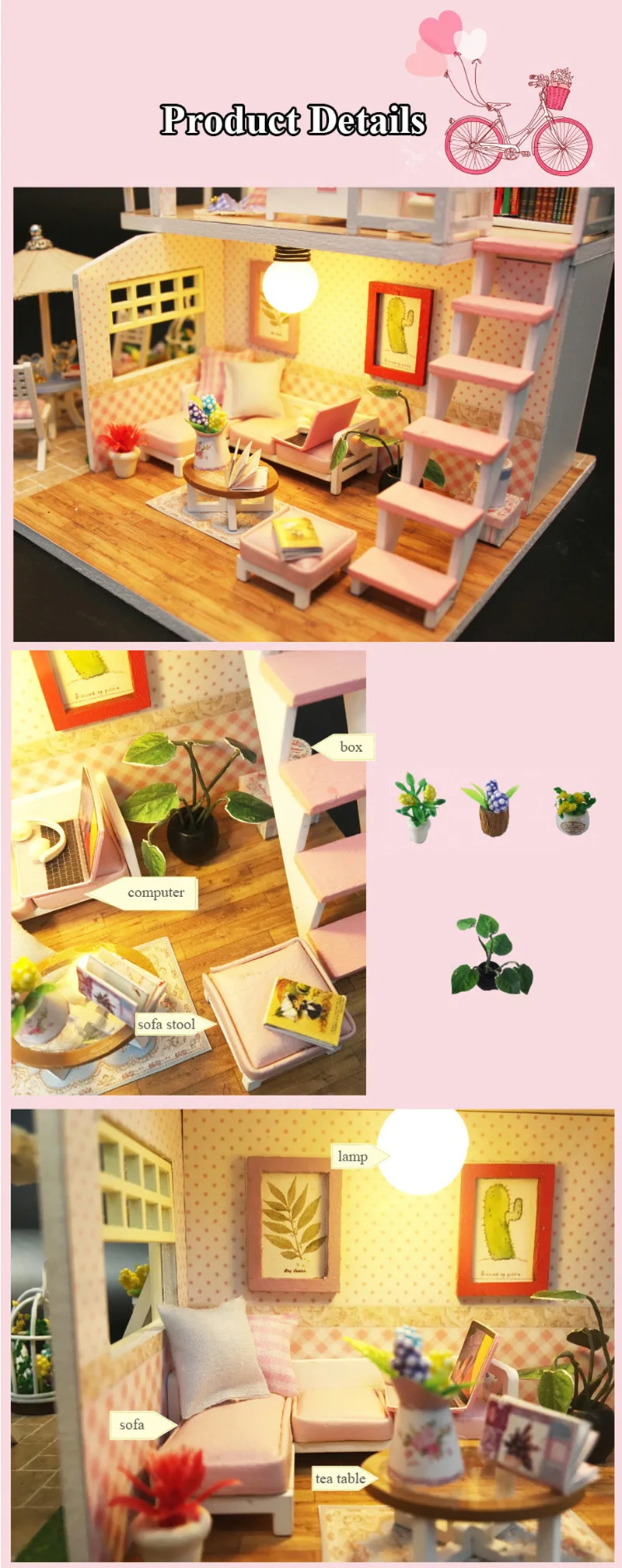 Кукольный дом DIY Миниатюрный Кукольный домик деревянная игрушка с мебелью ручной работы Каса интерактивные игрушки кукольные домики для детей подарок на день рождения