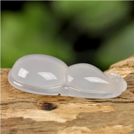 Прямая доставка белый халцедон кулон резная Тыква счастливый амулет ожерелье