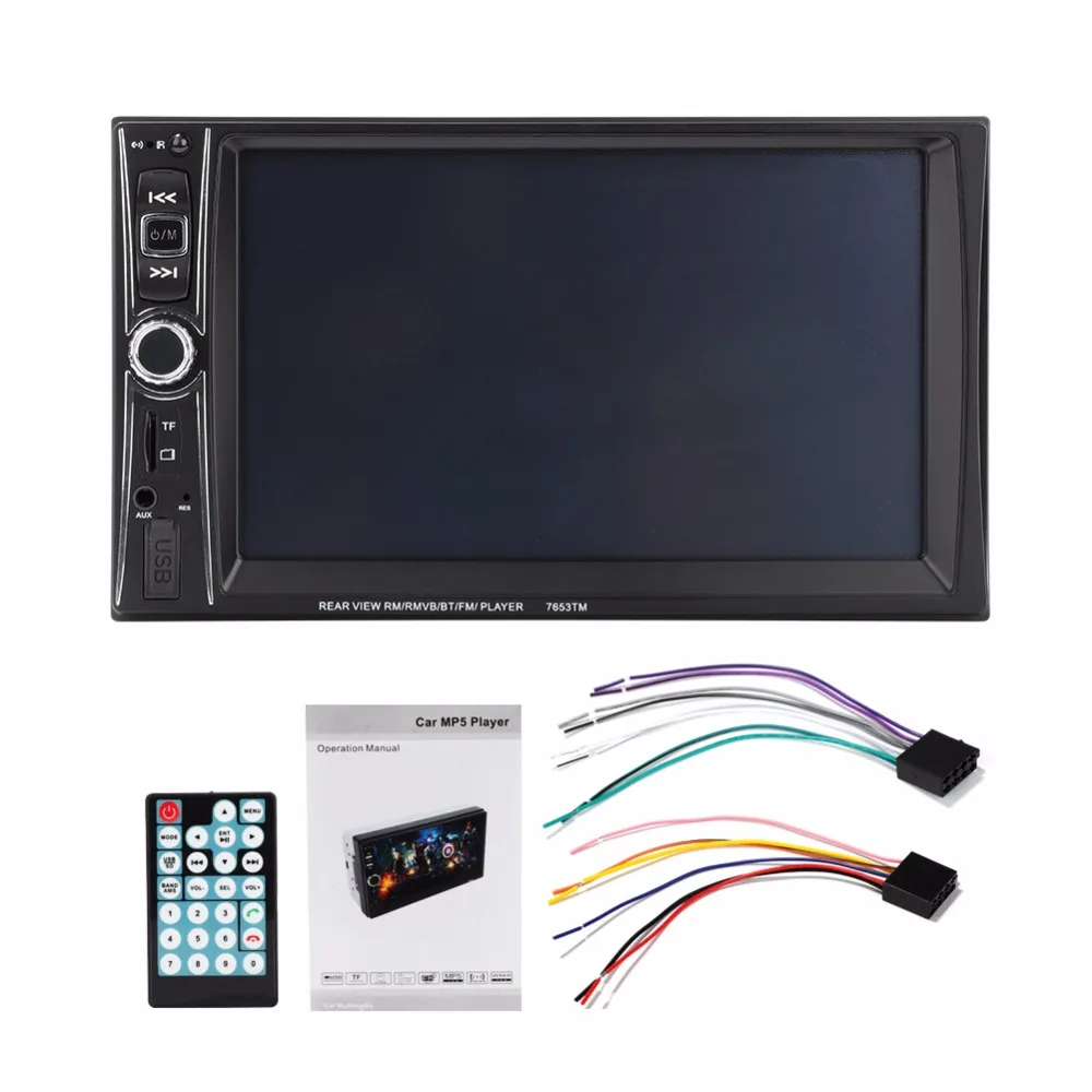 2 Din 7 дюймов автомобиля MP4 MP5 видео плееры авто аудио Радио FM Bluetooth с камерой