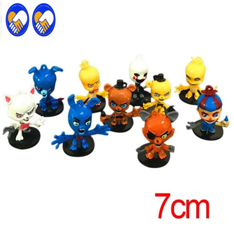 Игрушка мечта 7 см Five nights at Freddy's 10 шт./лот ПВХ Foxy Freddy Fazbear Медведь кукла действие