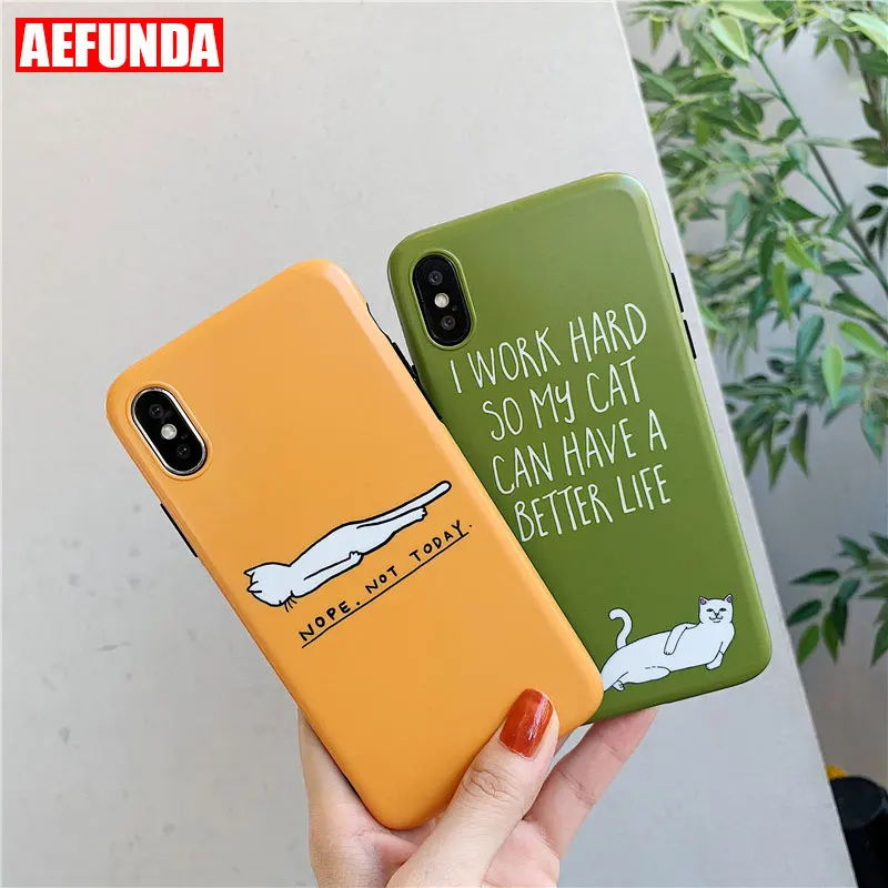 Милый чехол для телефона с рисунком ленивого сна iphone 7 6 6S 8 Plus X Xr Xs 11 Pro Max Funny Animal Cat
