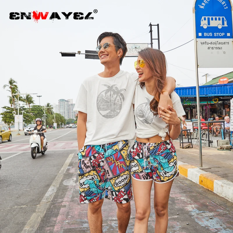ENWAYEL 2019 летние новые повседневные шорты унисекс для мужчин женщин пар мужские