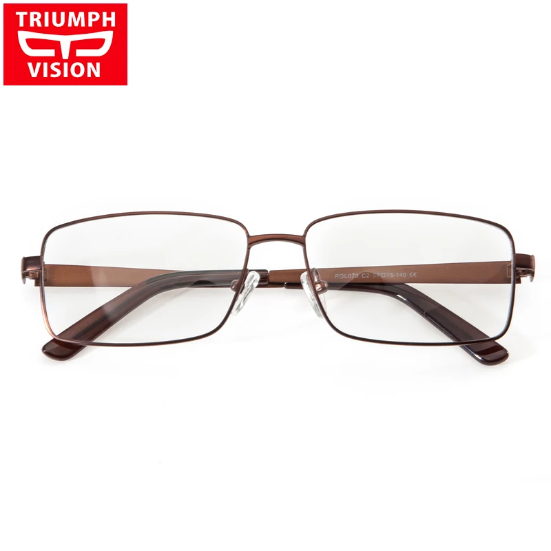TRIUMPH VISION прямоугольные тонкие металлические очки в оправе ультралегкие по