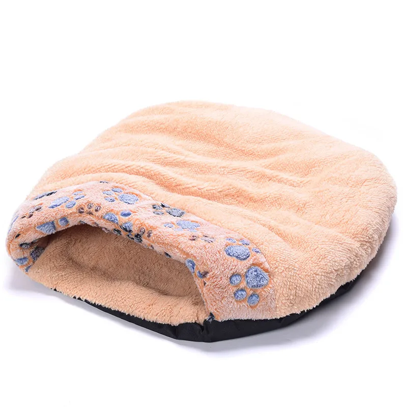 brown PERNEAKY теплый хлопок кошка пещера дом плюшевая кошка кровати коврики маленький кот спальный мешок 50 см x см 48 см x 13 см Прямая - Цвет: brown