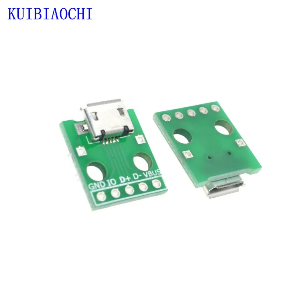 10 шт./лот MICRO USB DIP адаптер 5pin гнездовой разъем конвертер печатной платы типа в