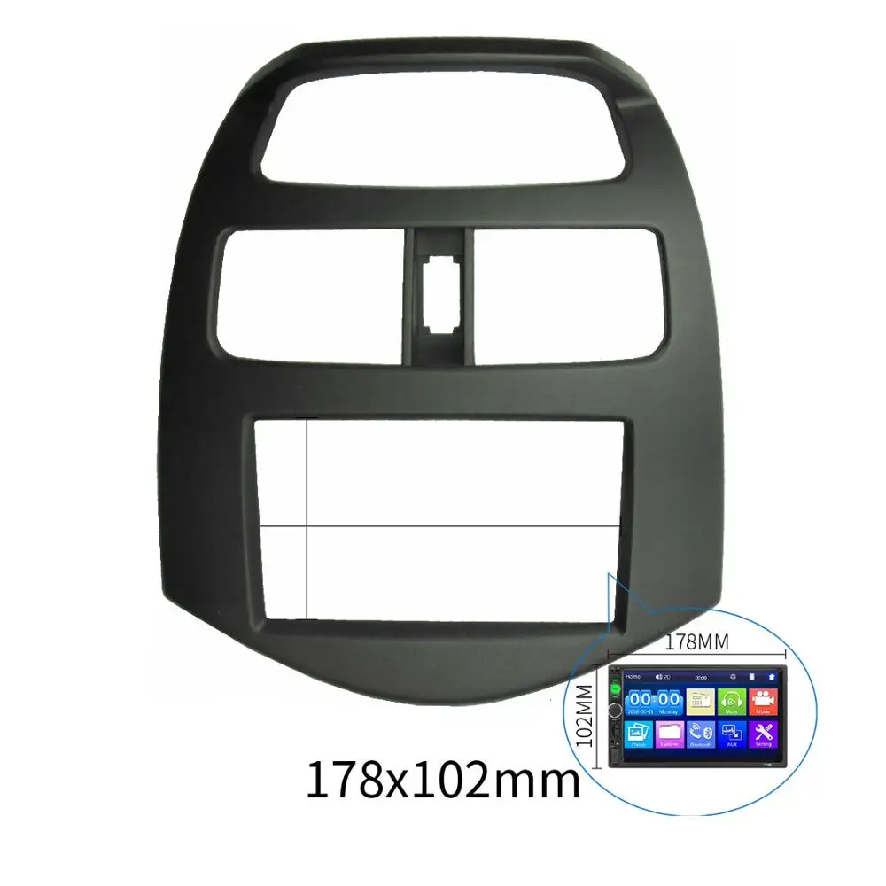 178X102mm Двойной Din фасции Для Chevrolet Spark M300 Радио Рамка gps DVD стерео CD панель приборная панель Установка отделка комплект - Название цвета: 178X102mm