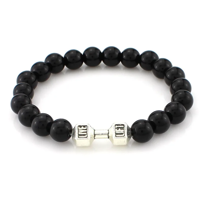 Фитнес гантель мужские энергетические браслеты из штанг серебро золото