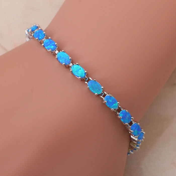 Офисный стиль браслеты опт и розница Специальный синий огненный опал Серебро