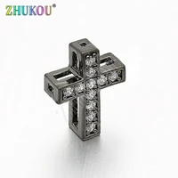 1013mm handmade brass cubic zirconia cross beads charms diy jewelry bracelet necklace making model vz137