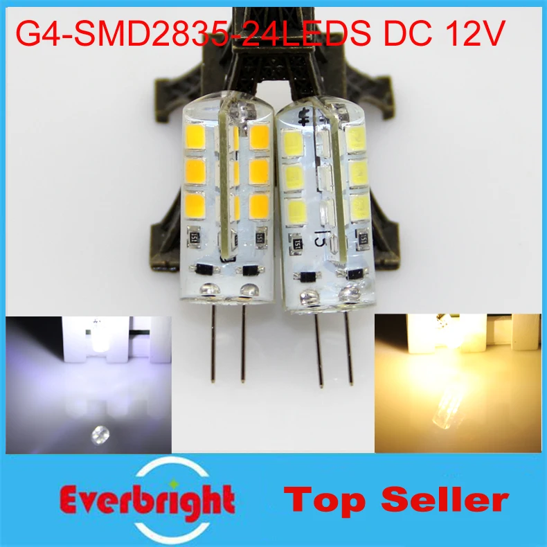 

10 шт./лот Светодиодная лампа G4 SMD 2835 24 светодиода 3 Вт 12 В постоянного тока Светодиодная лампа-кукуруза Точечный светильник 360 градусов заменя...