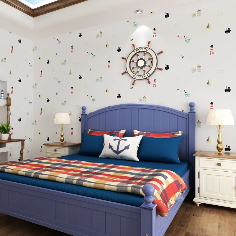 Обои для детской комнаты не тканые обои в средиземноморском стиле теплые