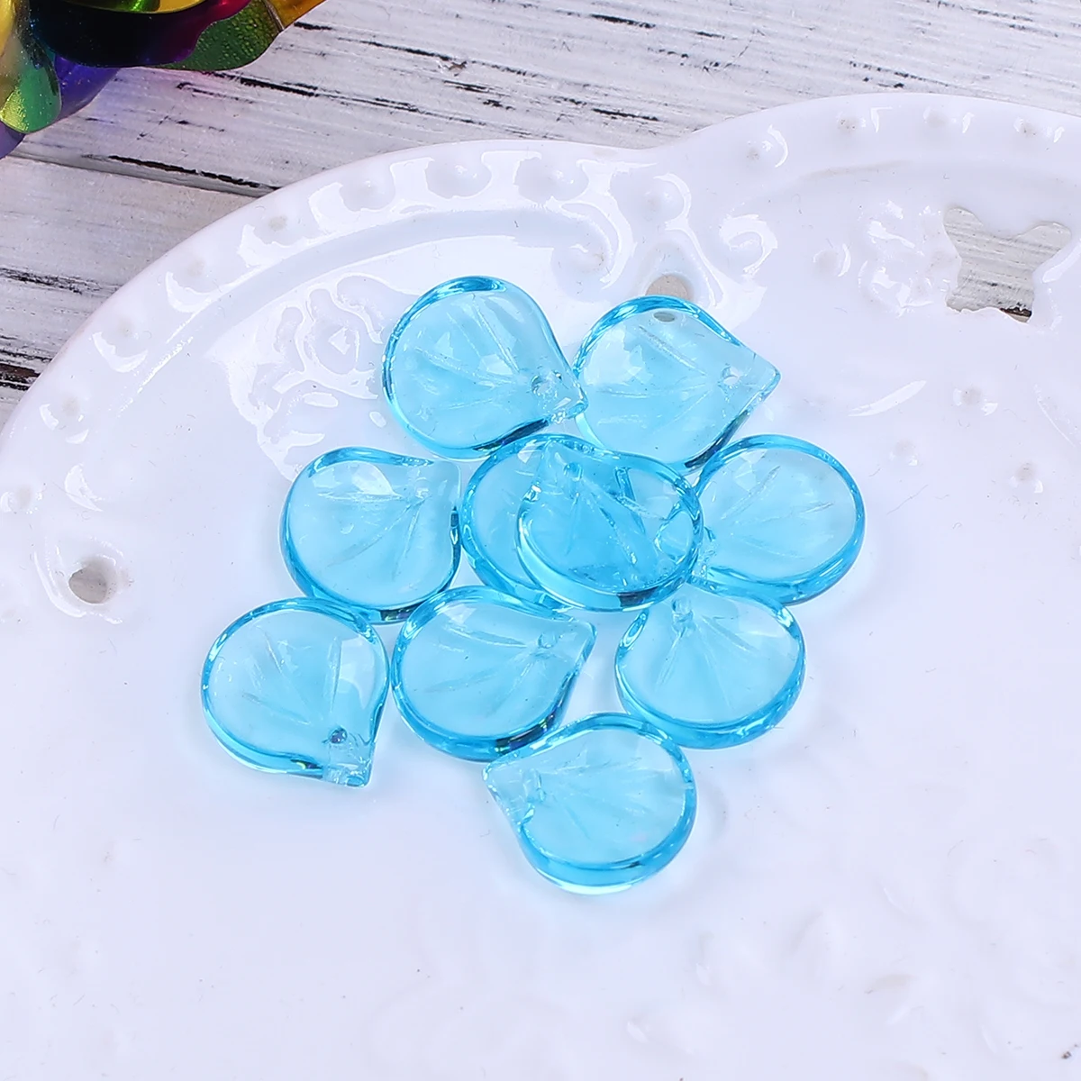 Стеклянные стеклянные шарики в виде фонарика Petaline Lake Blue приблизительно 15 мм (5/8