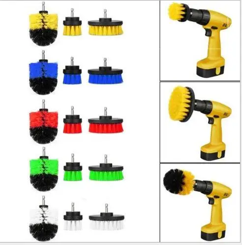 3 шт. набор кистей для мытья рук щетка дрели чистки ванной Душевой плитки Затирка