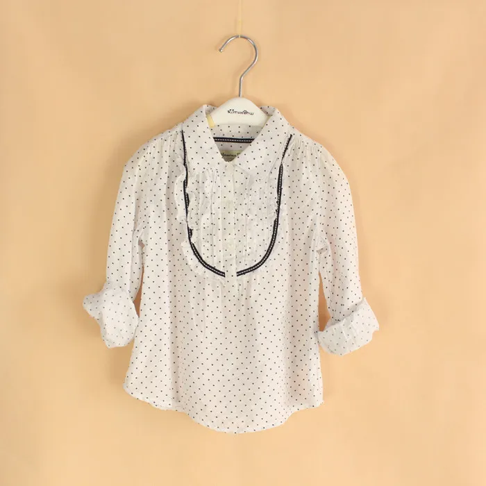 Оптовая продажа 5 шт./лот блузка с длинными рукавами для маленьких девочек