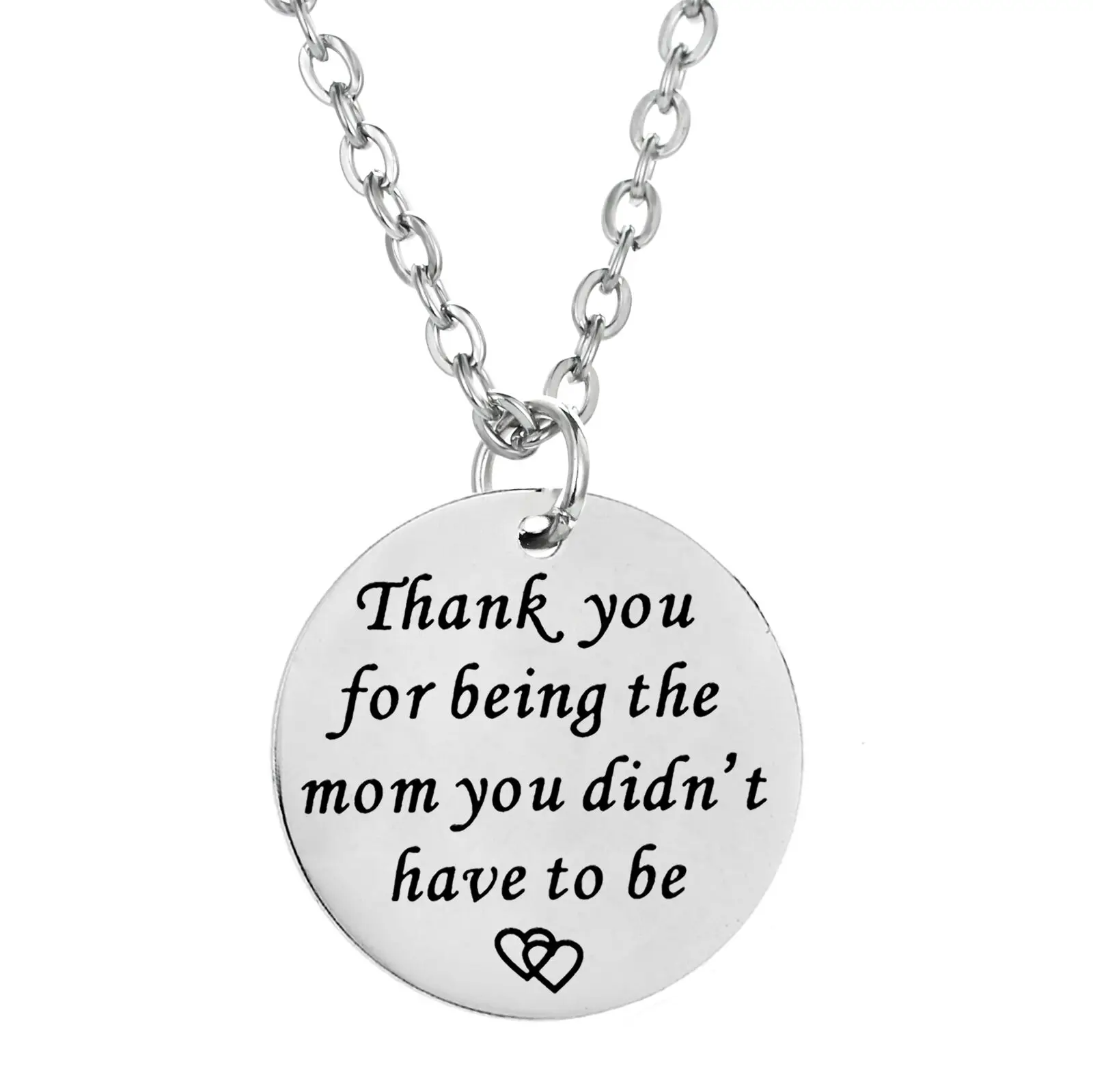 Necklace Thank You F Дочь сын отец и День матери мама бабушка папа тетя Семья кулон Цепочки и ожерелья сестра подруга подарок из нержавеющей стали цепи Цепочки и ожерелья - Окраска металла: Necklace Thank You F