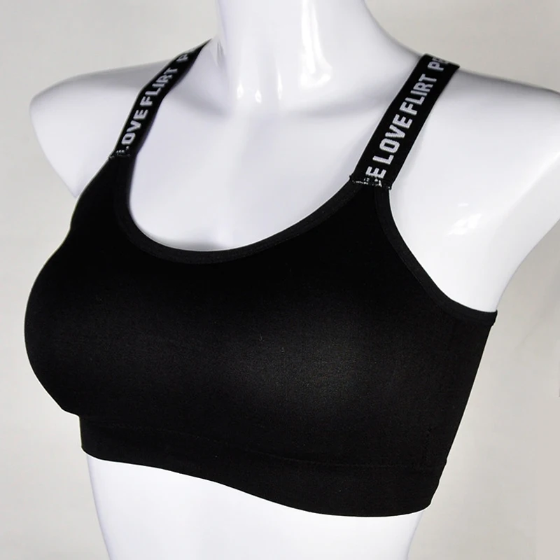Сексуальный спортивный бюстгальтер с рисунком букв бесшовный для бега йоги