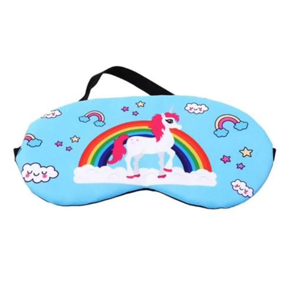 dark blue Lovely Sleep Unicorn Mask Soft Eye Shade Travel Sleeping Natural Cover for Girl Kid Teen Blindfold New Fashion - Цвет: dark blue