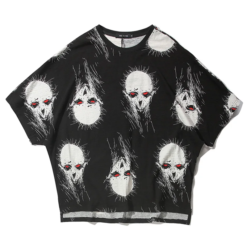 2019 летний тренд дизайн демон полная печать хип хоп короткий рукав рубашка плюс