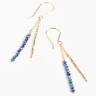 Серьги с кисточками в стиле барокко для красивой девушки, модные ювелирные изделия, изысканные серьги с синими кристаллами для женщин, корейские серьги-Цепочки, подарок, новинка