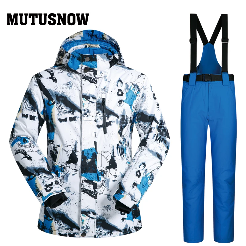 MUTUSNOW, новинка, уличный лыжный костюм для мужчин, ветрозащитный, водонепроницаемый, Термальный, комплект для сноуборда, зимние мужские лыжные куртки, бренды и брюки, одежда для лыж