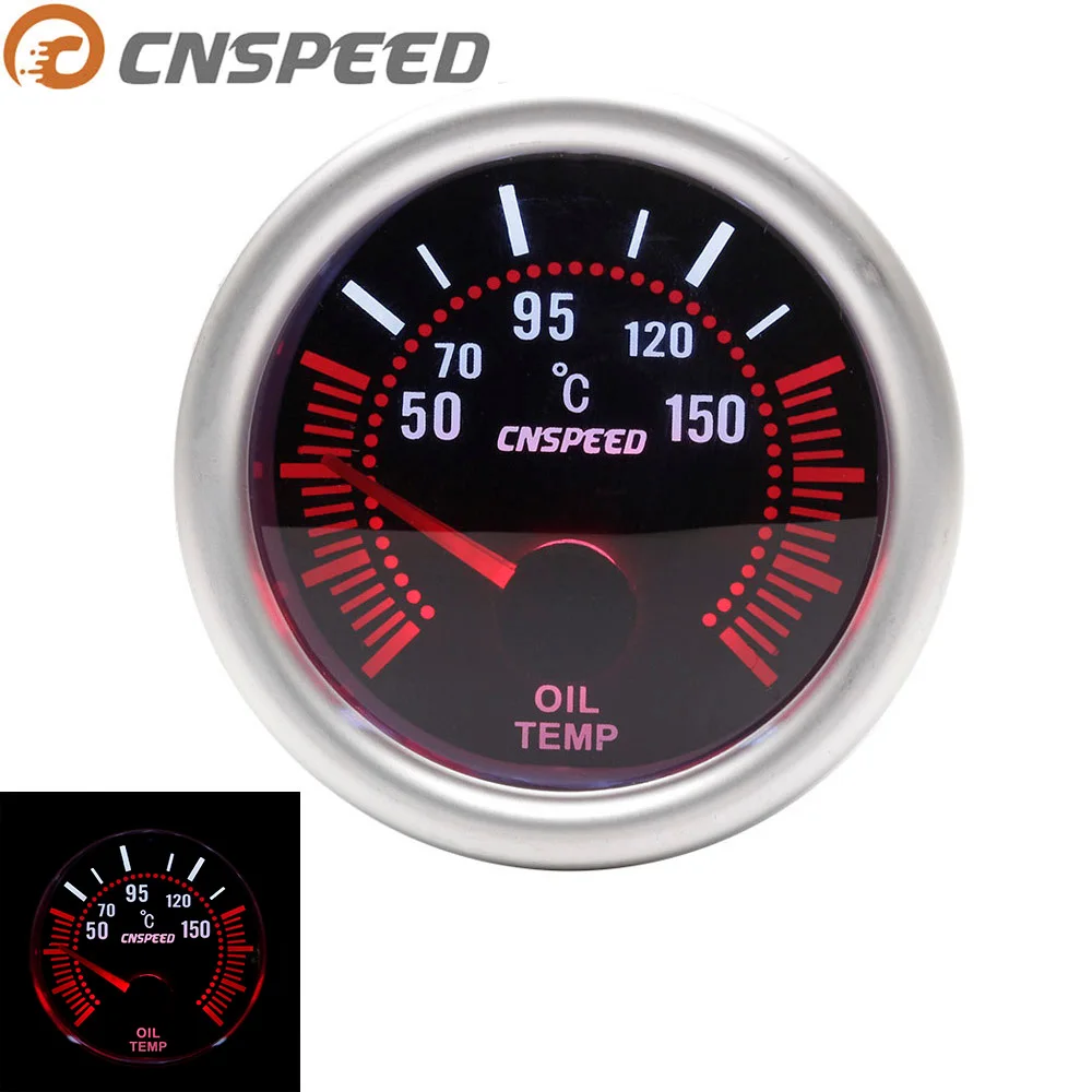 CNSPEED Автомобильный датчик температуры масла 50~ 150 C " 52 мм Универсальный Белый светодиодный цифровой датчик температуры масла 12 В с датчиком
