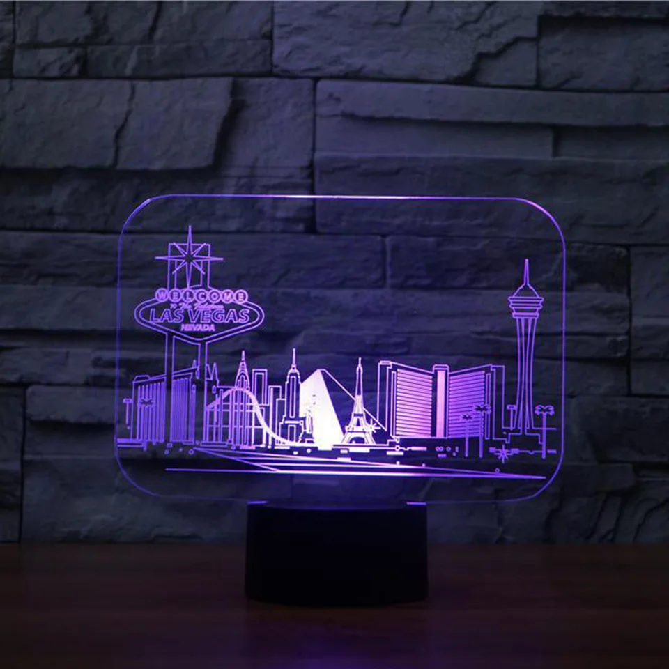 3d светодиодный ночной Светильник для дома в Лас Вегасе|Ночники| |