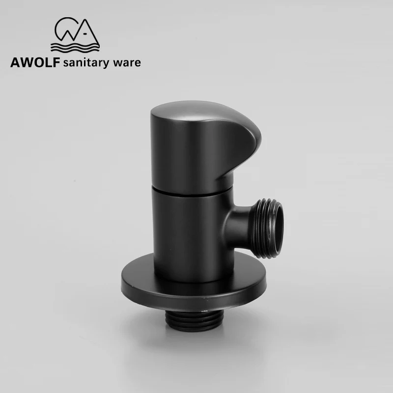 Single Way Наполнение унитаза 1/2 твердая латунь угол клапан, настенный горячая холодная Черный Стиральная машина воды остановить аксессуары для ванной комнаты AF6128 - Цвет: Single Way
