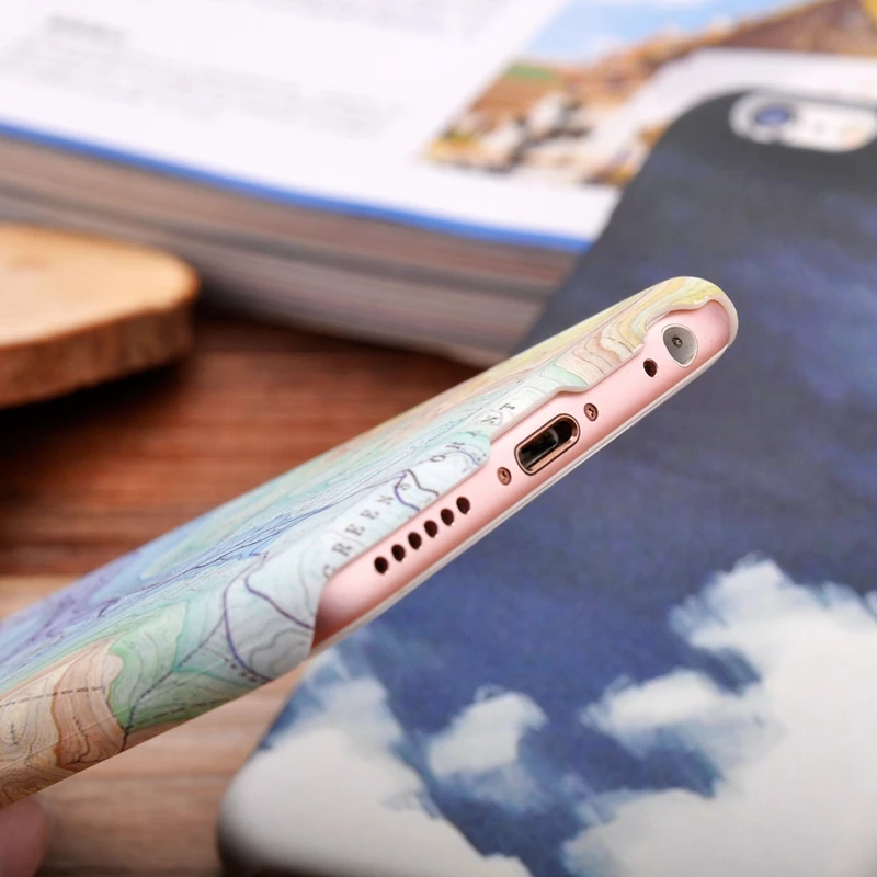 Roybens Высокое качество модные Мрамор Телефонные Чехлы для iPhone 6 S Plus Географические