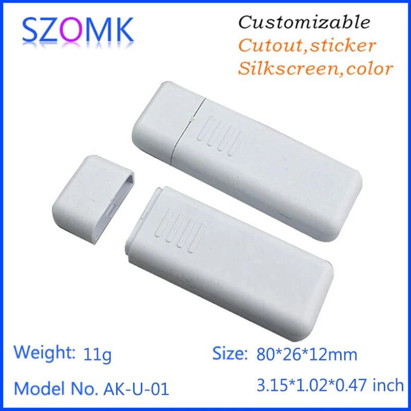 1 piece free shipping white usb flash drive enclosures 80*26*12 mm AK-U-01 plastic USB box housing | Обустройство дома