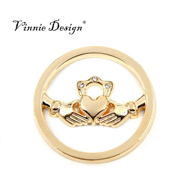 Винни Дизайн Ювелирные изделия мм 33 большая монета сердце с руками кладдахская