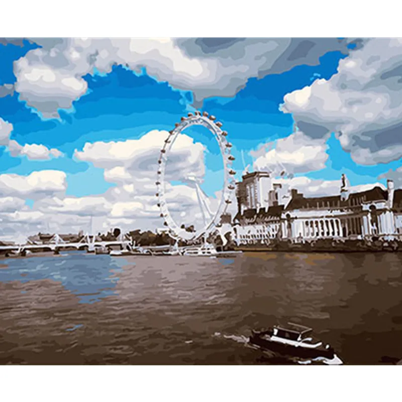 GX25851 Landscape Framed Pictures DIY Painting By Numbers Wall Art Acrylic Painting On Canvas Drop Shipping For Wedding Decor GX25867 - Цвет: GX25851