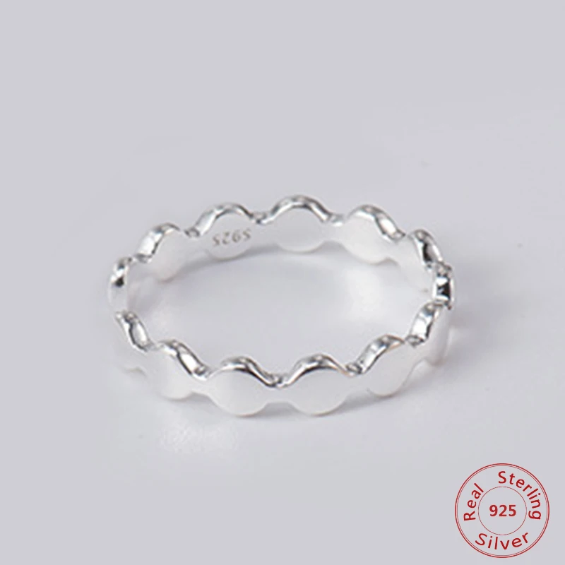 Женское Открытое кольцо из серебра 100% пробы гладкие круглые кольца с