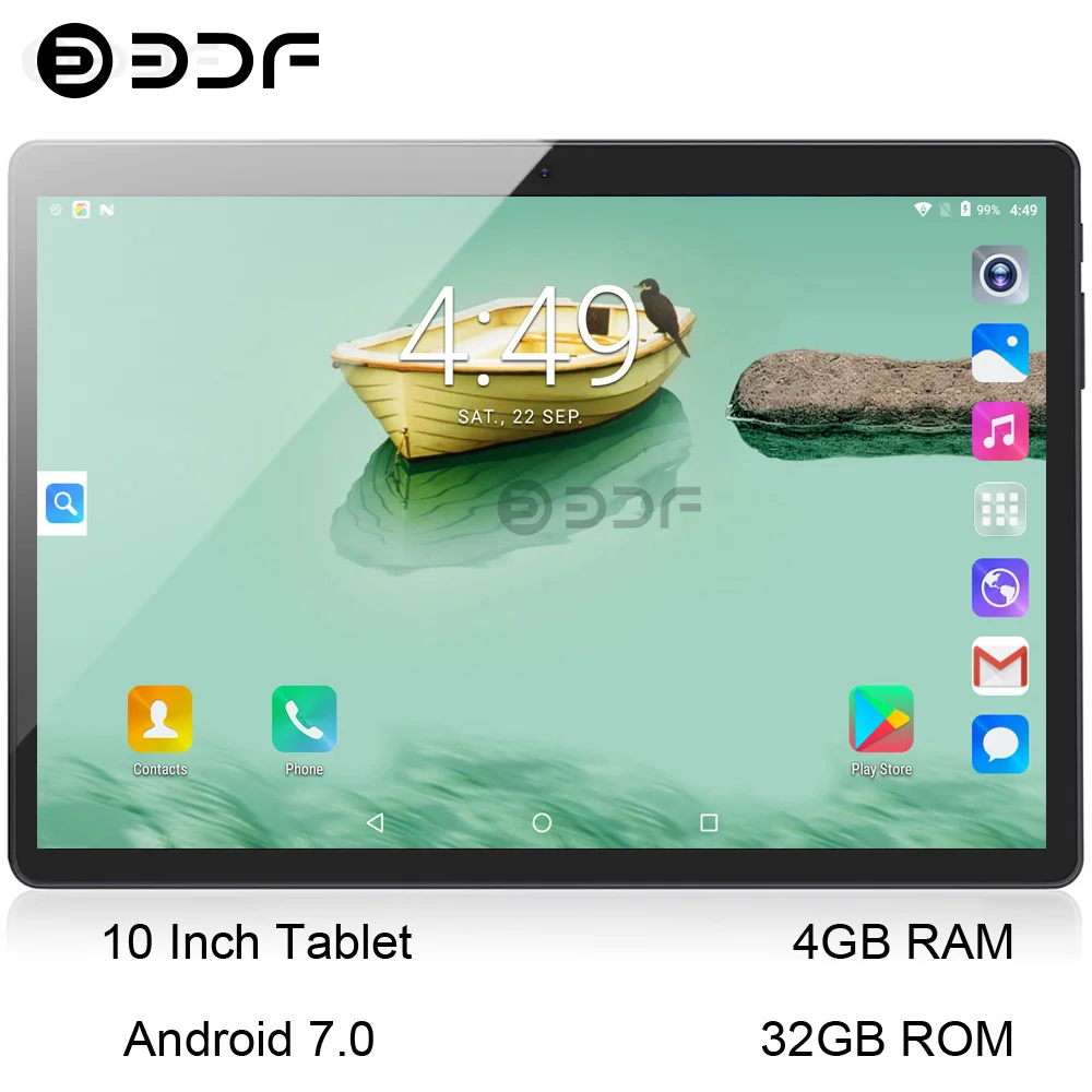 BDF 10 дюймов четырехъядерный Android 7,0 Dual SIM 3G сетевой фаблет 4 Гб+ 32 ГБ ips HD экран планшет