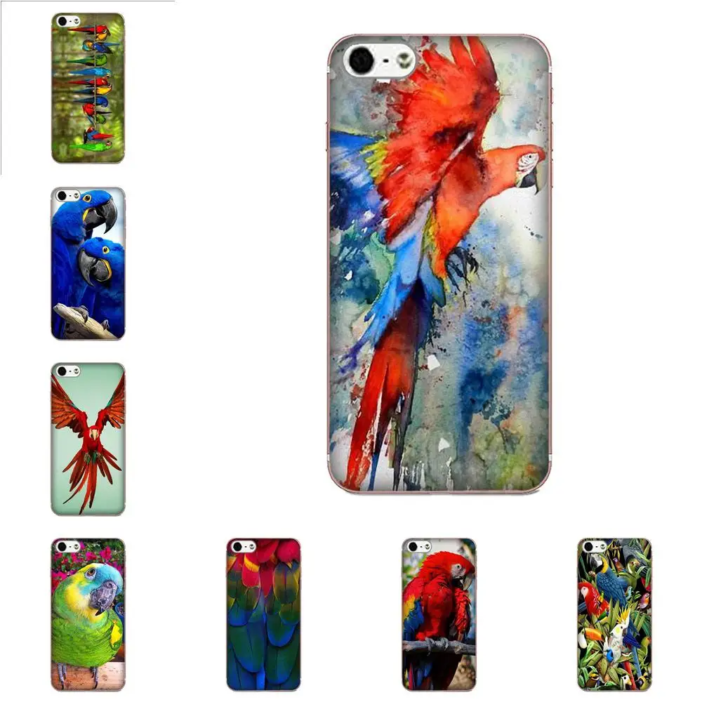Macaw Parrot мягкие ТПУ чехлы Чехол для Apple iPhone 4 4S 5 5C 5S SE 6 6S 7 8 Plus X XS Max XR|Чехлы-накладки| |