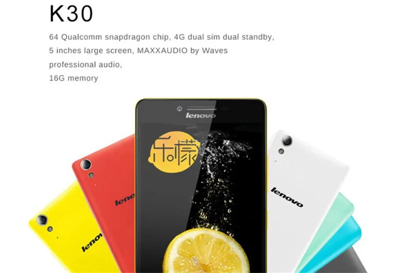 Мобильный телефон lenovo K3 K30-T K30T, 1 ГБ ОЗУ, 16 Гб ПЗУ, Android 4,4, четырехъядерный процессор Snapdragon 410, 5 дюймов, ips, 1280x720 P, 2 Мп+ 8 МП