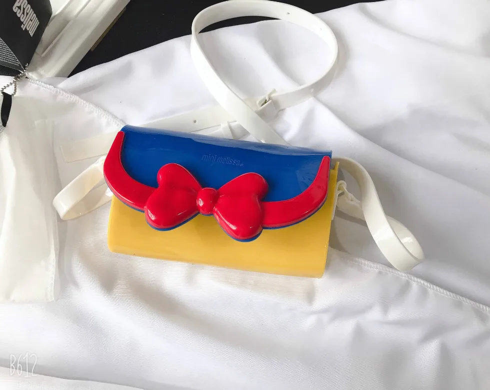 Сумка Melissa, оригинальная милая сумка Микки, новинка года, прозрачные сандалии для девочек, цвет черный, красный, золотой