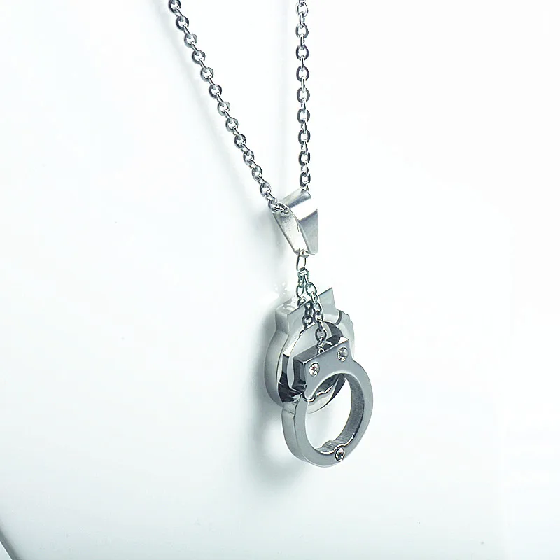 Снова Jewel для женщин подвеска в виде наручников ожерелья серебряного цвета Jewelry звено цепи нержавеющая сталь цепочки и ожерелья для обувь девочек ювелирные изделия