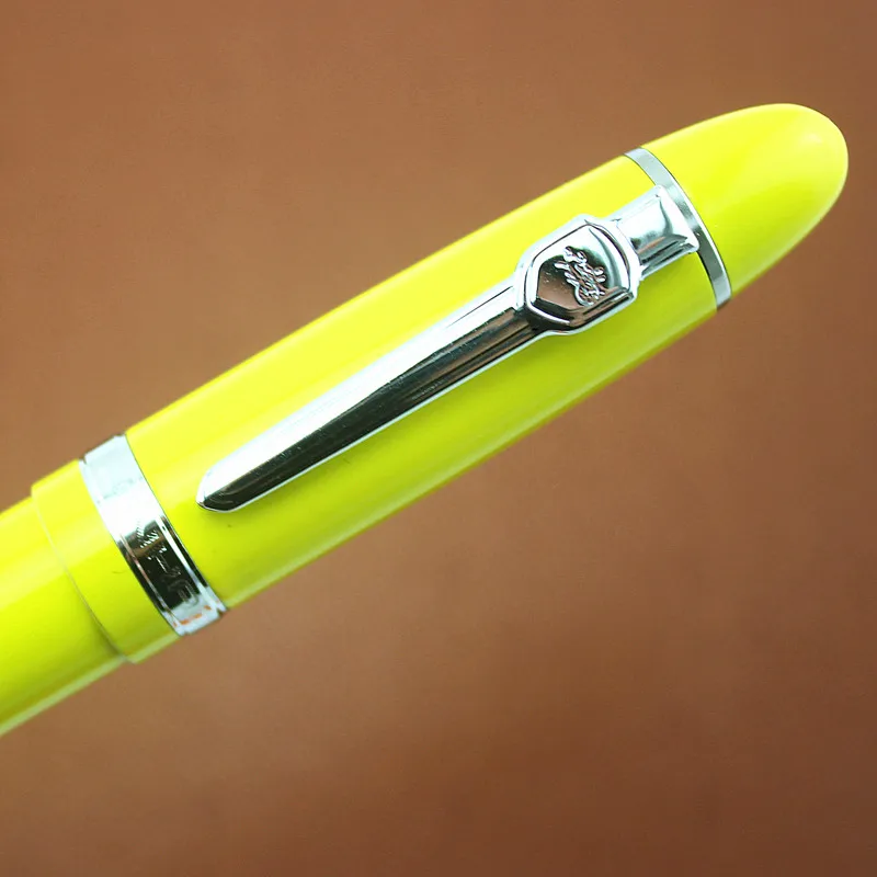 Jinhao 159 Роскошная желтая и серебряная шариковая ручка с зажимом с бархатной сумкой шариковые ручки