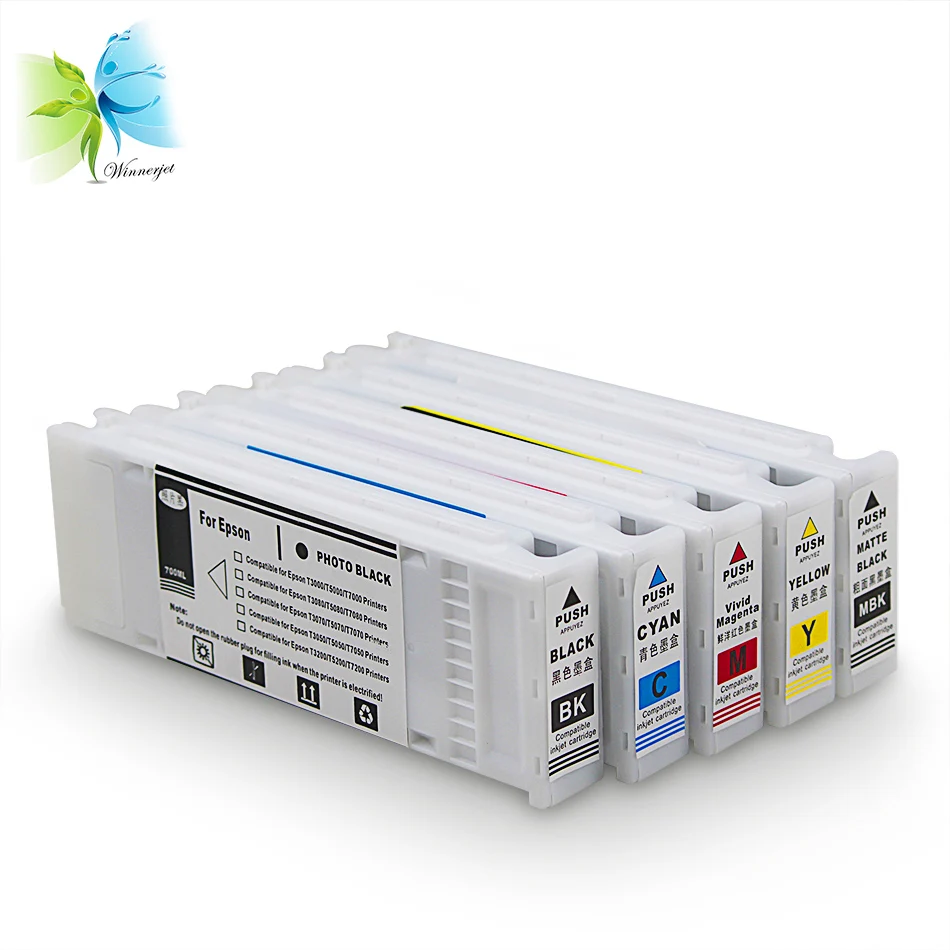 WINNERJET 700ml 5 Colors Compatible ink cartridge Filled with Sublimation Ink One Time Use Chip for Epson SC-T7200 | Компьютеры и офис
