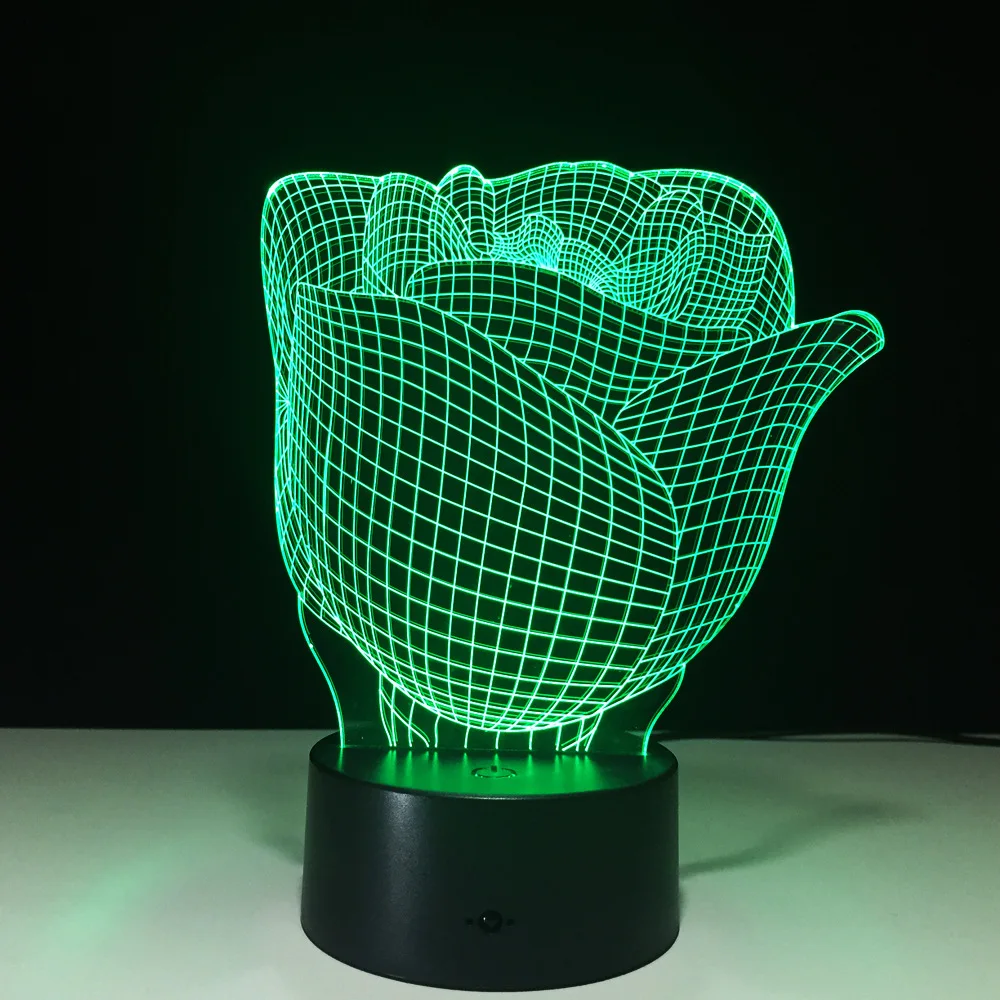 Цветочные настольные лампы Usb Led 3d светодиодный светильник Ночник свет батарея