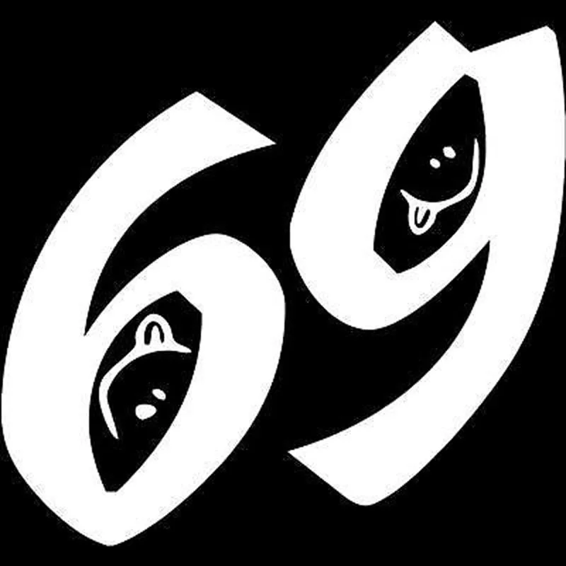 

20X18.7CM 69 Cartoon Interesting Smiling Faces Vinyl Decal Car Sticker Black/Silver Car Accessories S8-0225