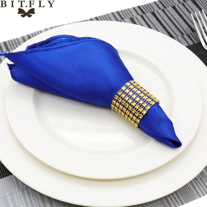 Royal Blue 50 шт. 30 см настольные салфетки из ткани квадратный атласный тканевый платок для салфеток для свадьбы, дня рождения, дома, вечерние, отеля, золотой, белый - Цвет: Royal Blue