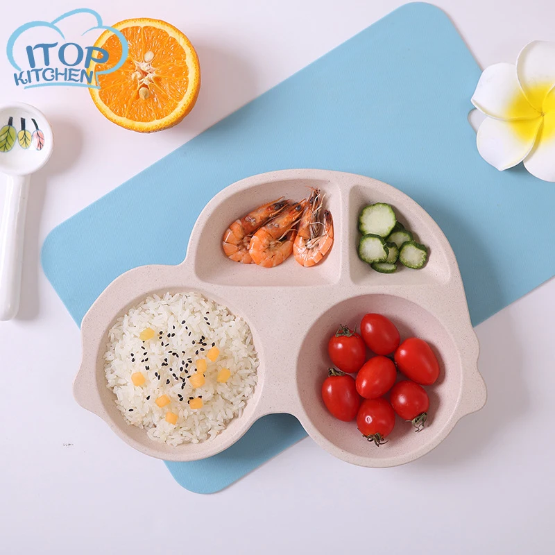 Посуда тарелка детская посуда из бамбукового волокна мультяшная Автомобильная