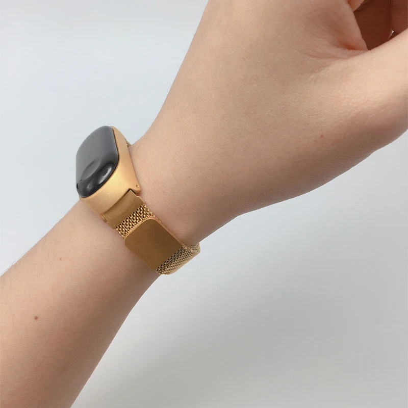 Браслет для Xiaomi Mi Band 3 4 металлический ремешок миланских часов из нержавеющей