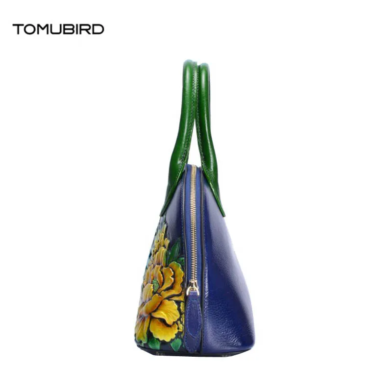 Брендовая сумка Tomubird новинка 2020 из коровьей кожи с верхним слоем рельефная