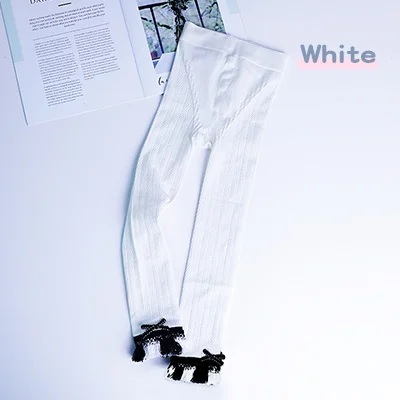 White Зимние детские леггинсы для девочек; хлопковые леггинсы для танцев; плотные леггинсы принцессы для балета; Цвет телесный, розовый, белый, черный - Цвет: White
