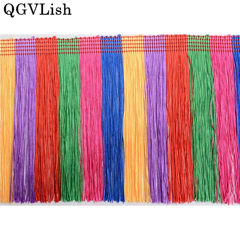 

QGVLish 12 м/лот 16 см широкий длинный занавес кисточка бахрома Сделай Сам пришить Свадебный диван грузовик сценический Декор Аксессуары для што...