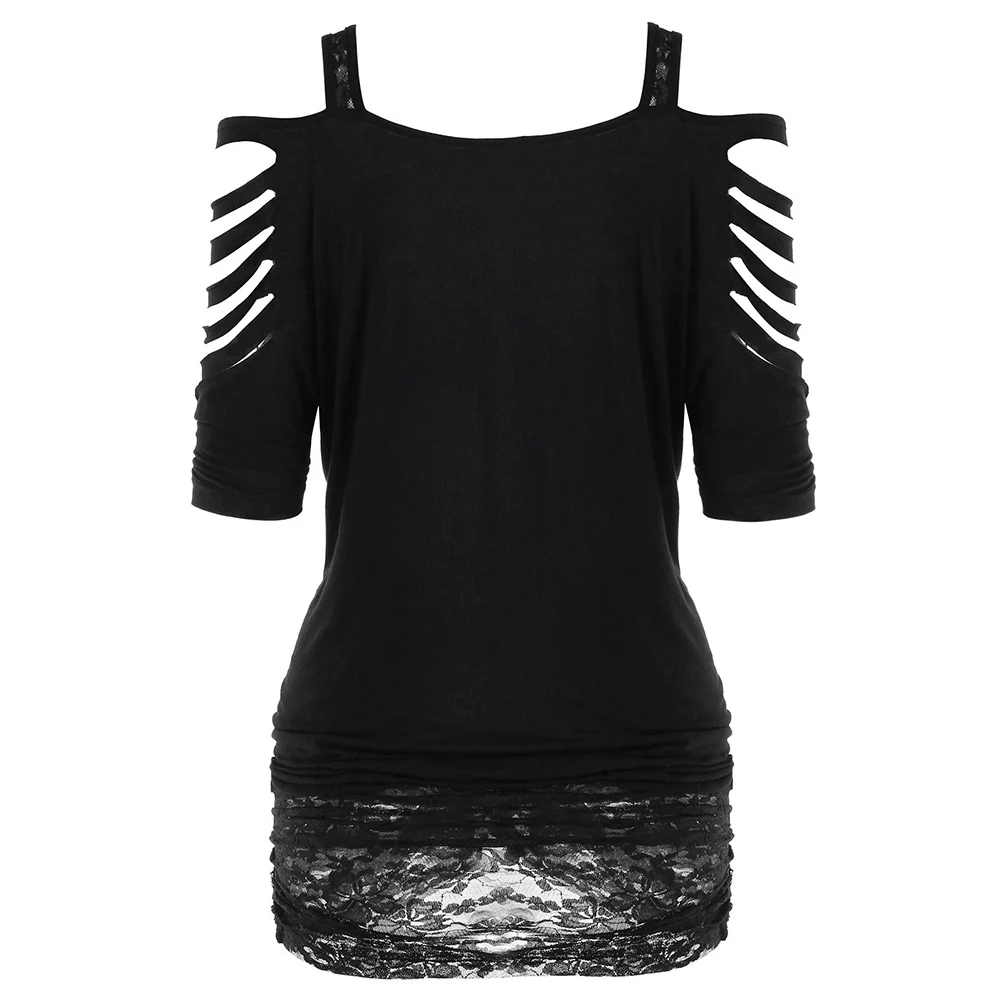 Женская футболка VESTLINDA Повседневная Туника с открытыми плечами и квадратным